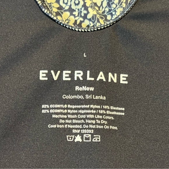 Everlane Square Neck Blue & White Floral Feminine Boho One Piece Swimsuit Sz L - Picture 3 of 16